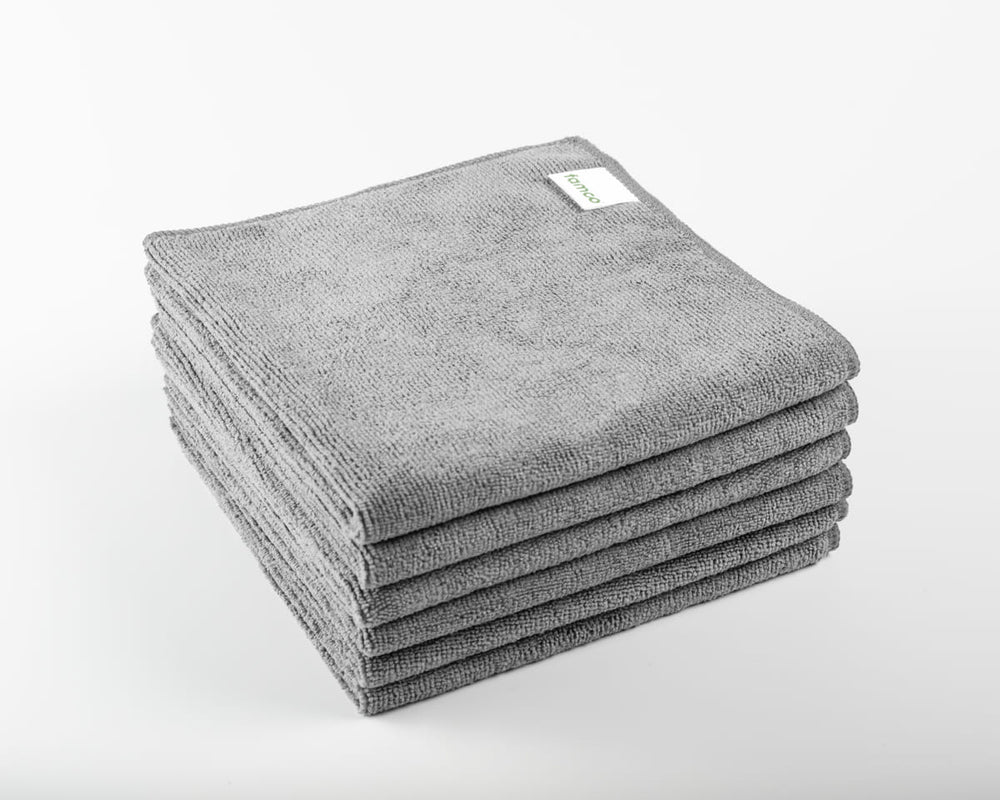 Microfiber Cloth Set of 6, Gray