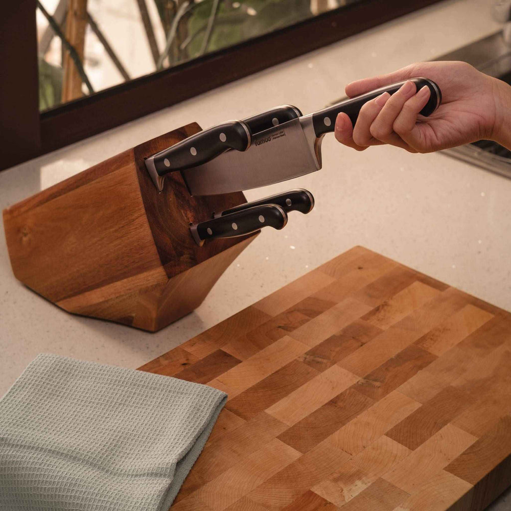 6-Piece Knife Set with Acacia Wood Knife Block