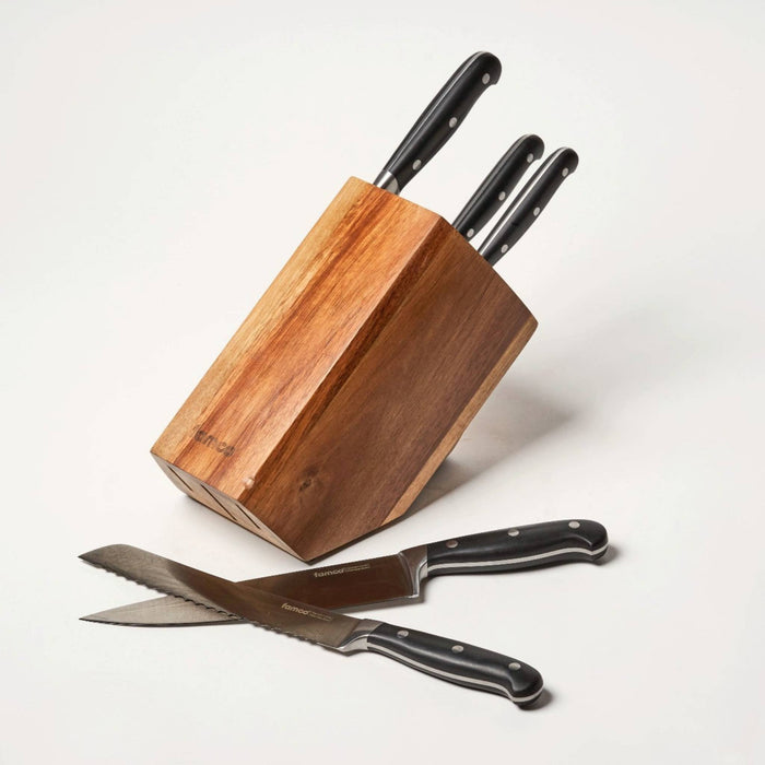 6-Piece Knife Set with Acacia Wood Knife Block