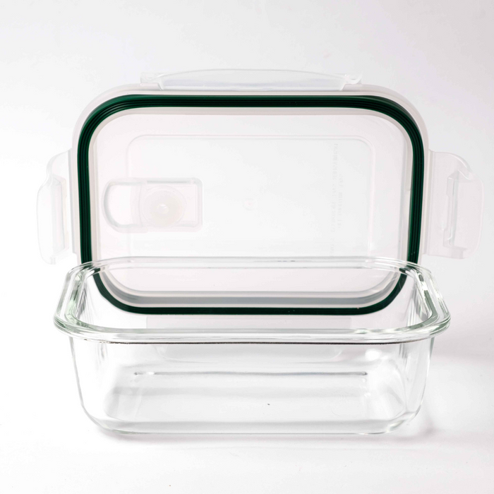 4-Piece Rectangular Glass Food Container with Vent Lid Set