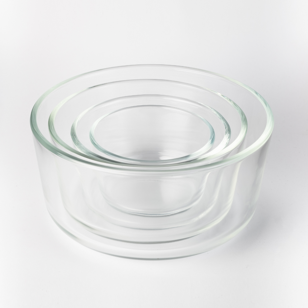 4-Piece Round Glass Food Container with Lid Set