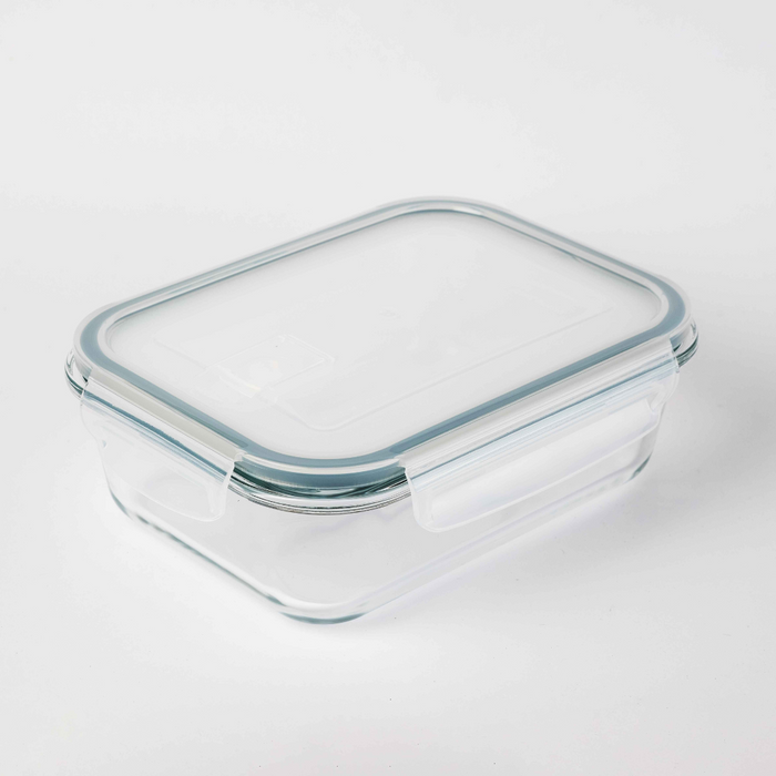 Rectangular Glass Food Container with Vent Lid
