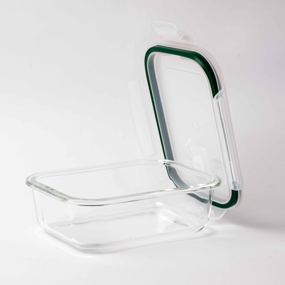 Rectangular Glass Food Container with Vent Lid