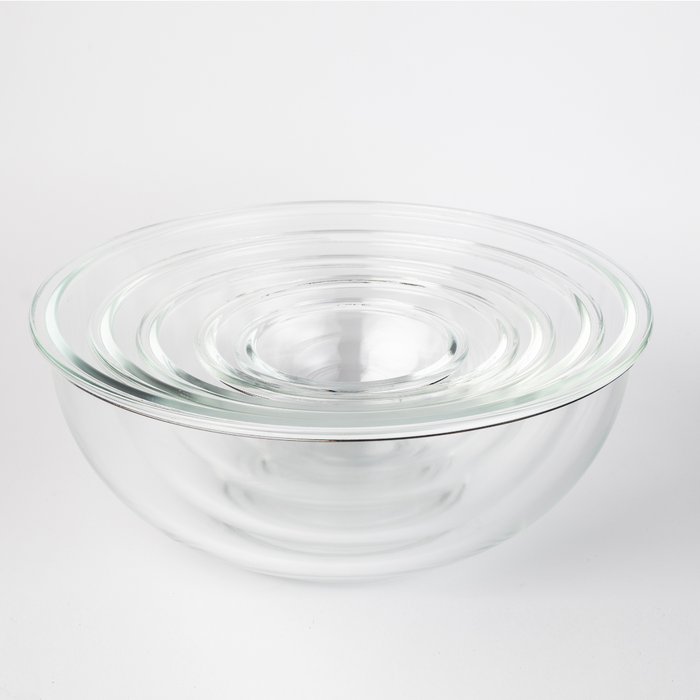 5-Piece Round Glass Food Container with Locking Lid Set