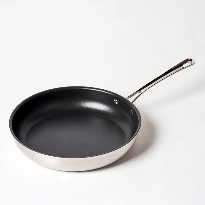 12" non stick frying pan tri-ply stainless steel