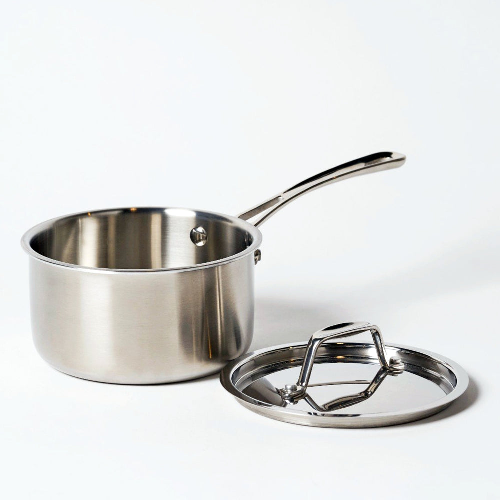 tri-ply stainless steel saucepan without lid