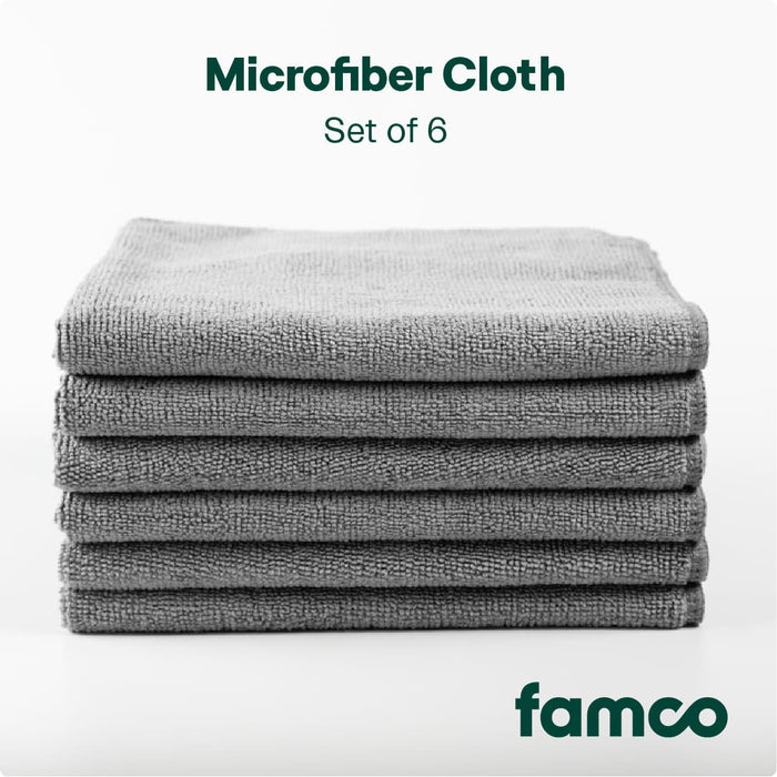 Microfiber Cloth Set of 6, Gray