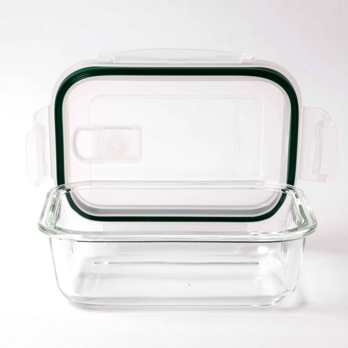 Rectangular Glass Food Container with Vent Lid