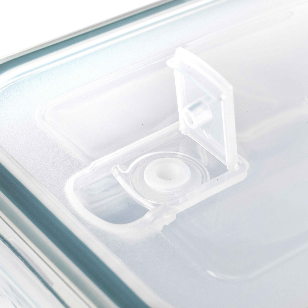 4-Piece Rectangular Glass Food Container with Vent Lid Set