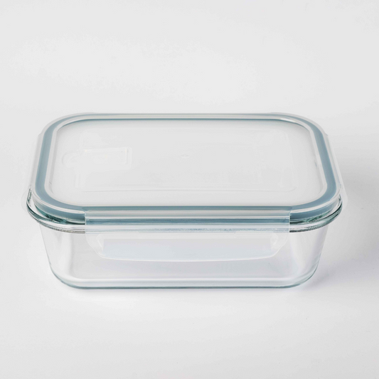 Rectangular Glass Food Container with Vent Lid